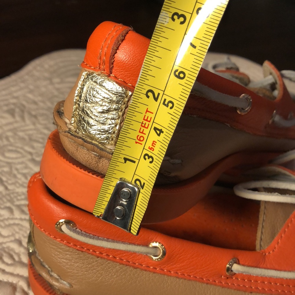 🧡Sperry Topsiders Classic leather tie laces, boat shoes cute silver back detail - Picture 12 of 12